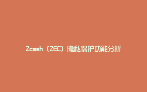 Zcash（ZEC）隐私保护功能分析