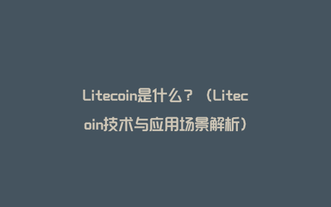 Litecoin是什么？（Litecoin技术与应用场景解析）