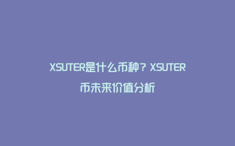 XSUTER是什么币种？XSUTER币未来价值分析