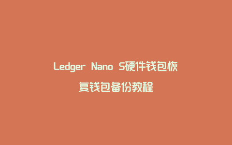 Ledger Nano S硬件钱包恢复钱包备份教程