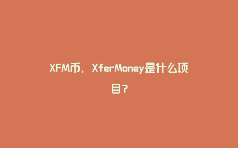 XFM币，XferMoney是什么项目？