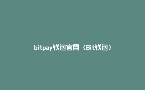 bitpay钱包官网（Bit钱包）