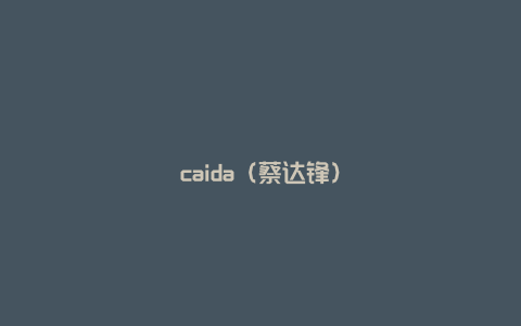 caida（蔡达锋）