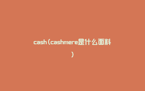 cash(cashmere是什么面料)