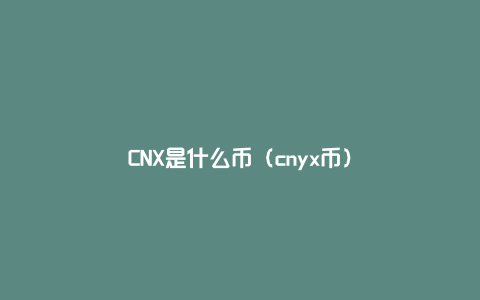 CNX是什么币（cnyx币）