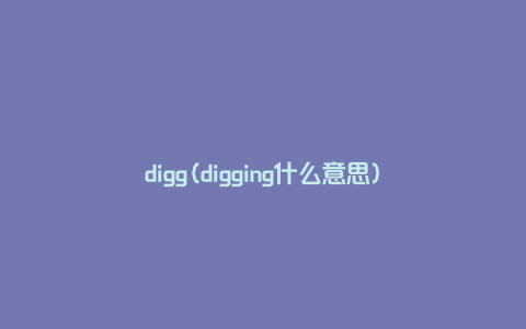 digg(digging什么意思)