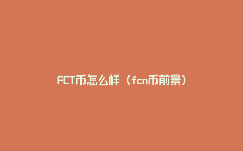 FCT币怎么样（fcn币前景）