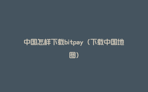 中国怎样下载bitpay（下载中国地图）