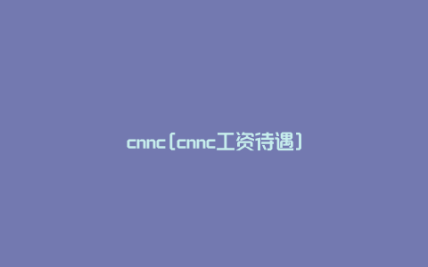 cnnc[cnnc工资待遇]