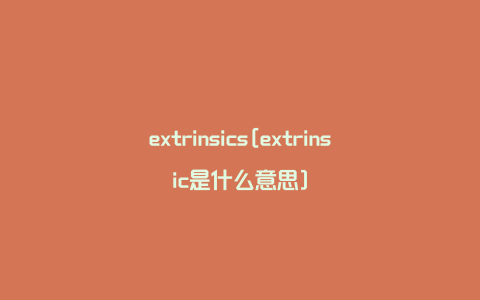 extrinsics[extrinsic是什么意思]