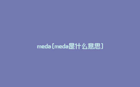 meda[meda是什么意思]