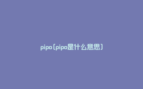 pipo[pipo是什么意思]