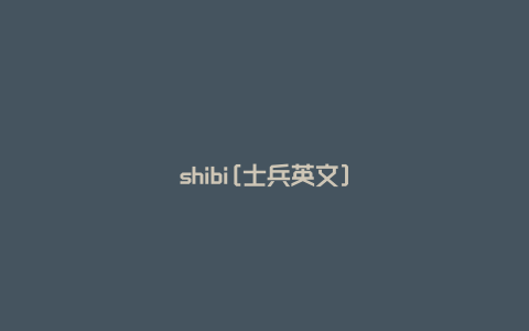 shibi[士兵英文]