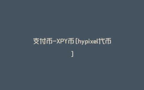支付币-XPY币[hypixel代币]