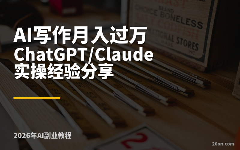2026 年用 AI 写作月入过万的真实经验：ChatGPT/Claude 做自媒体文案到商业稿件，一个普通人的副业实操记录