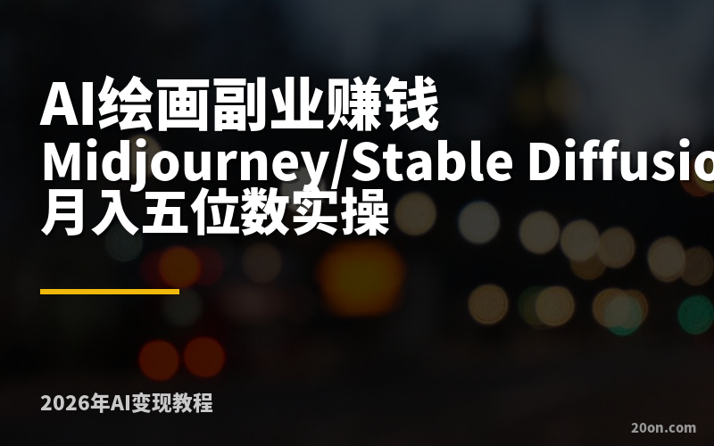 AI 绘画副业赚钱实操：用 Midjourney 和 Stable Diffusion 接单变现，月入五位数的完整教程